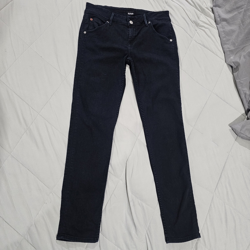 Hudson Jeans Collin Flap Skinny Ankle Black 28